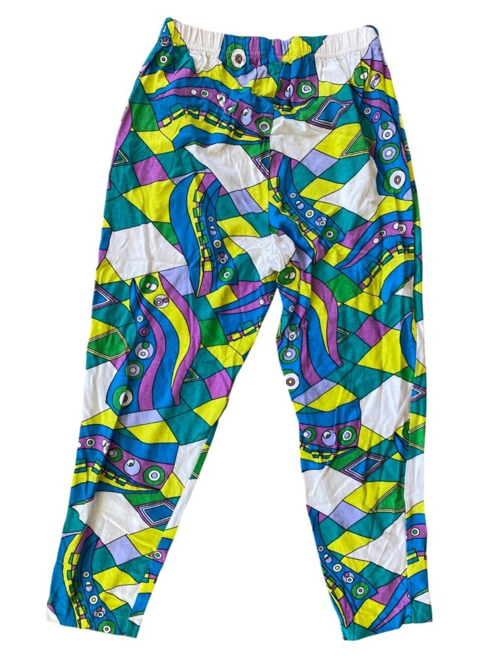 Vintage Womens Pants Pop Modern Art Neon Geometric 80s 90s Y2K Retro Small - Picture 5 of 7